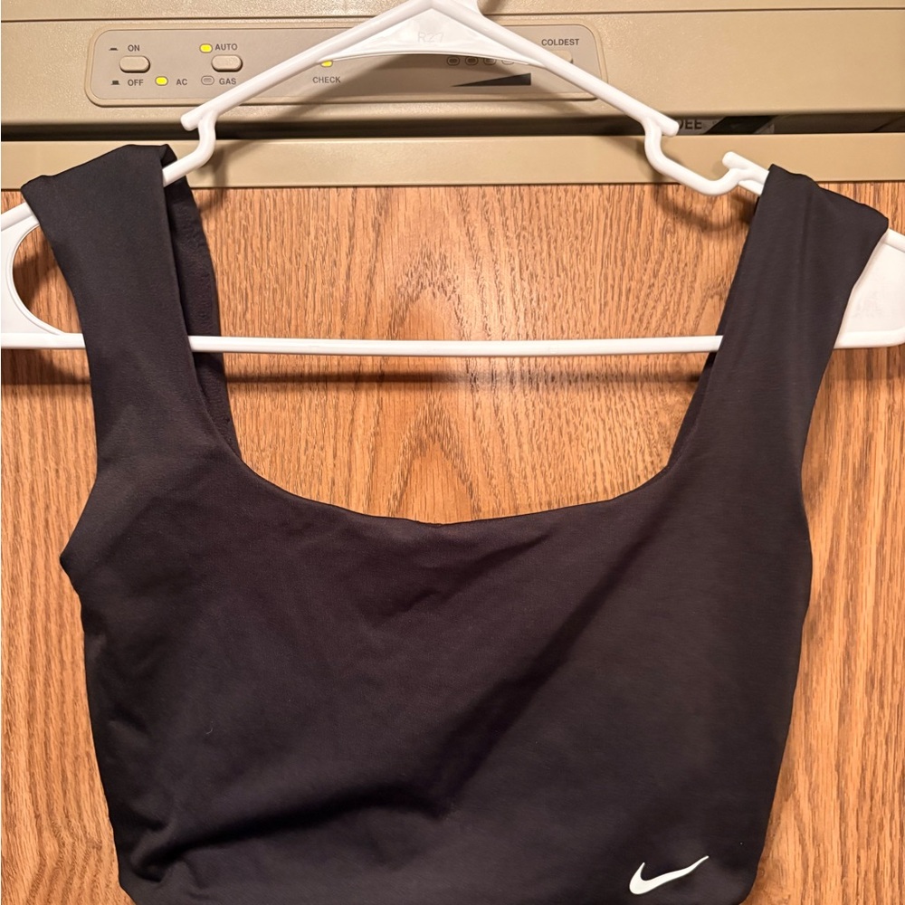 Nike Black Scoop Sports Bra with White Swoosh
